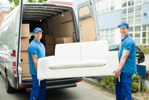Removal team planning a move in Knightsbridge near elegant residential buildings