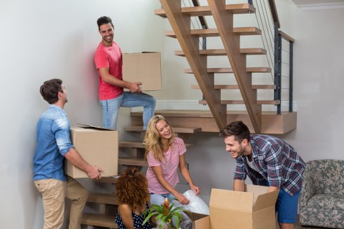 Apartment removal support in Knightsbridge with boxes and furniture