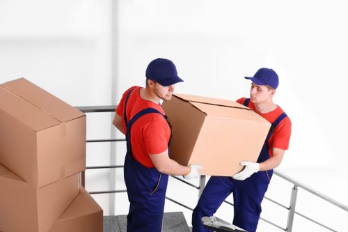 Items being loaded into a removal van