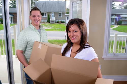 House movers working in Knightsbridge near elegant residential properties