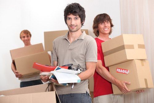 Packed boxes and furniture ready for local removal services in Knightsbridge