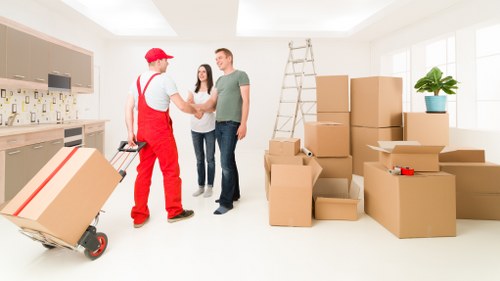 Office removals team planning a move in Knightsbridge
