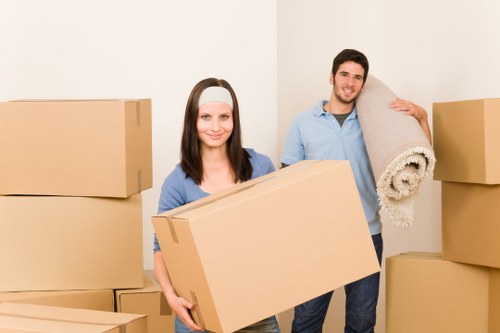 Furniture and boxes loaded for a Knightsbridge move