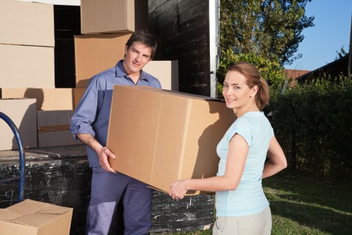 Moving van near elegant Knightsbridge properties and apartments